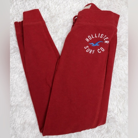 Vintage Hollister Red Joggers – Extra Small Blue Logo